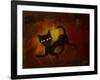 the black cat-Rabi Khan-Framed Art Print