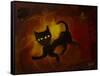 the black cat-Rabi Khan-Framed Stretched Canvas