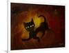 the black cat-Rabi Khan-Framed Art Print