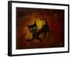 the black cat-Rabi Khan-Framed Art Print