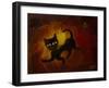 the black cat-Rabi Khan-Framed Art Print