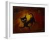 the black cat-Rabi Khan-Framed Art Print