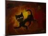 the black cat-Rabi Khan-Mounted Art Print