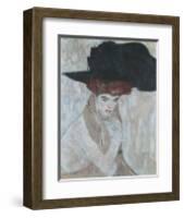 The Black Feather Hat, 1910-Gustav Klimt-Framed Art Print