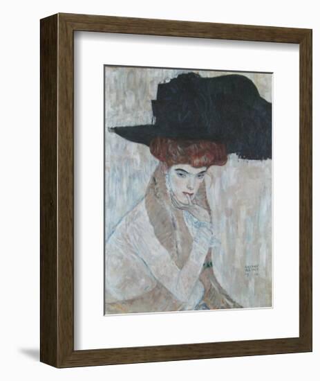 The Black Feather Hat, 1910-Gustav Klimt-Framed Art Print