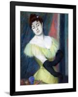 The Black Gloves by Zandomeneghi, Federico (1841-1917)-Federigo Zandomeneghi-Framed Giclee Print