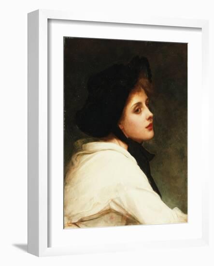 The Black Hat, 1892-Philip Hermogenes Calderon-Framed Giclee Print