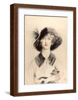 The Black Hat-Paul Cesar Helleu-Framed Premium Giclee Print