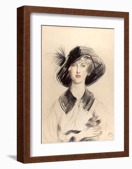 The Black Hat-Paul Cesar Helleu-Framed Premium Giclee Print