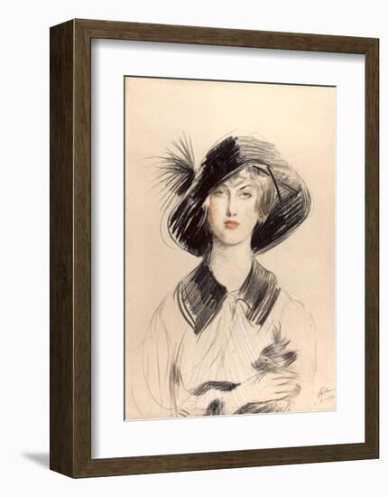 The Black Hat-Paul Cesar Helleu-Framed Premium Giclee Print