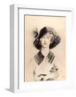 The Black Hat-Paul Cesar Helleu-Framed Premium Giclee Print