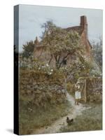 The Black Kitten-Helen Allingham-Stretched Canvas