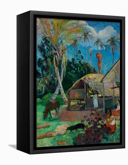 The Black Pigs-Paul Gauguin-Framed Stretched Canvas