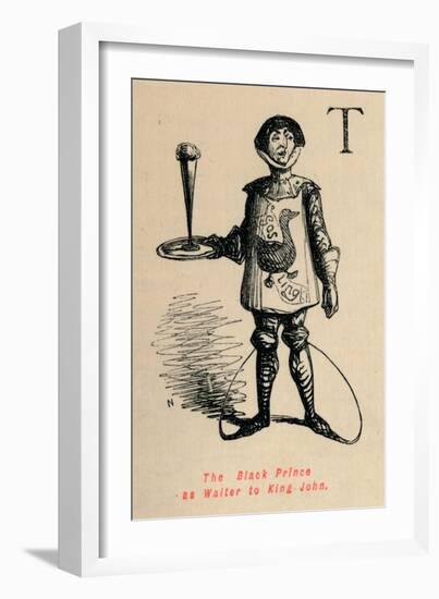 'The Black Prince as Waiter to King John', c1860, (c1860)-John Leech-Framed Giclee Print