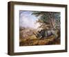 The Black Rhinoceros Charging-Thomas Baines-Framed Photographic Print