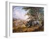 The Black Rhinoceros Charging-Thomas Baines-Framed Premium Photographic Print