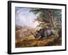 The Black Rhinoceros Charging-Thomas Baines-Framed Photographic Print