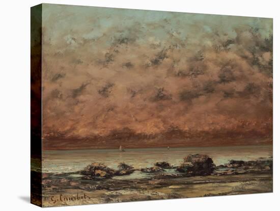 The Black Rocks at Trouville, 1865-66-Gustave Courbet-Stretched Canvas