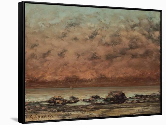 The Black Rocks at Trouville, 1865-66-Gustave Courbet-Framed Stretched Canvas