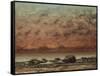 The Black Rocks at Trouville, 1865-66-Gustave Courbet-Framed Stretched Canvas