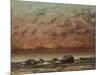 The Black Rocks at Trouville, 1865-66-Gustave Courbet-Mounted Art Print