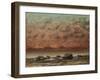 The Black Rocks at Trouville, 1865-66-Gustave Courbet-Framed Art Print