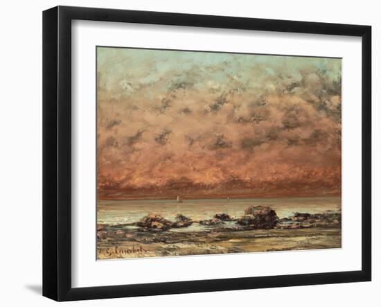 The Black Rocks at Trouville, 1865- 66-Gustave Courbet-Framed Giclee Print