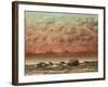 The Black Rocks at Trouville, 1865- 66-Gustave Courbet-Framed Premium Giclee Print