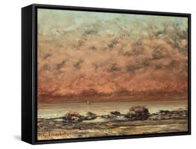 The Black Rocks at Trouville, 1865- 66-Gustave Courbet-Framed Stretched Canvas