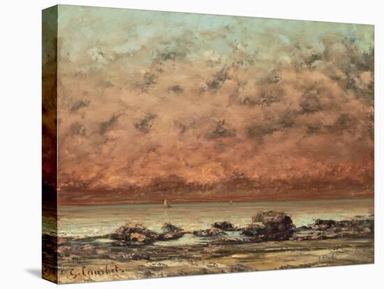 The Black Rocks at Trouville, 1865- 66-Gustave Courbet-Stretched Canvas