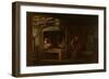 The Blacksmith Shop (Oil on Pressed Wood Fiber Board)-Eastman Johnson-Framed Giclee Print