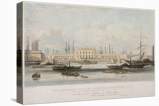 The Blackwall Railway Terminus and Brunswick Pier, Blackwall, Poplar, London, C1840-Thomas Picken-Stretched Canvas