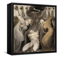 The Blasphemer-William Blake-Framed Stretched Canvas