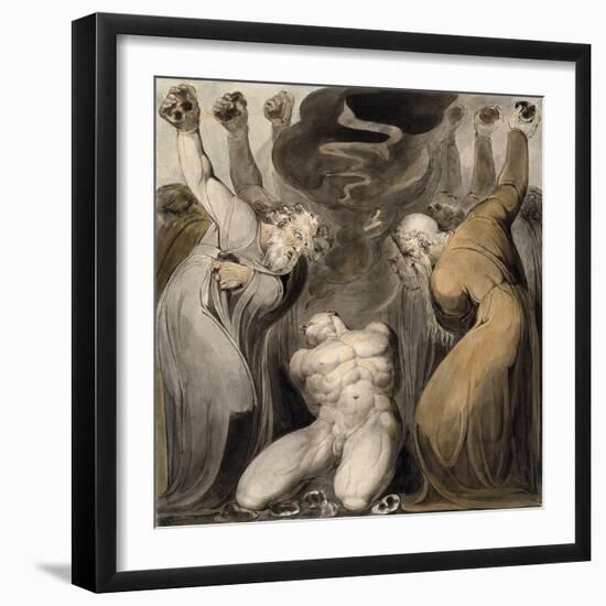 The Blasphemer-William Blake-Framed Premium Giclee Print