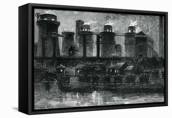 The Blast Furnaces at Summerlea by Night, C1880-WD Scott-Moncrieff-Framed Stretched Canvas