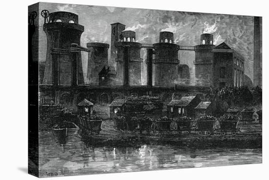 The Blast Furnaces at Summerlea by Night, C1880-WD Scott-Moncrieff-Stretched Canvas