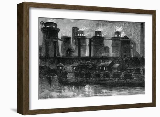 The Blast Furnaces at Summerlea by Night, C1880-WD Scott-Moncrieff-Framed Giclee Print