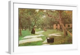 The Bleaching-Ground-Max Liebermann-Framed Art Print