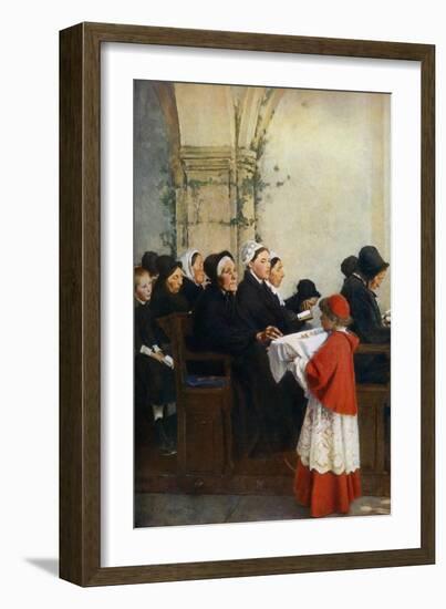 The Blessed Bread, C1879-Pascal Adolphe Jean Dagnan-Bouveret-Framed Giclee Print
