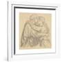 The Blessed Damozel - Study of Two Lovers Embracing-Dante Gabriel Rossetti-Framed Premium Giclee Print