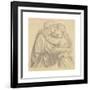 The Blessed Damozel - Study of Two Lovers Embracing-Dante Gabriel Rossetti-Framed Premium Giclee Print