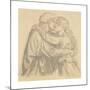 The Blessed Damozel - Study of Two Lovers Embracing-Dante Gabriel Rossetti-Mounted Premium Giclee Print