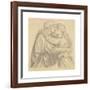 The Blessed Damozel - Study of Two Lovers Embracing-Dante Gabriel Rossetti-Framed Premium Giclee Print