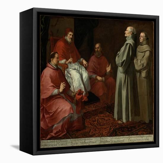 The Blessed Giles Before Pope Gregory IX, c.1645-1646-Bartolome Esteban Murillo-Framed Stretched Canvas