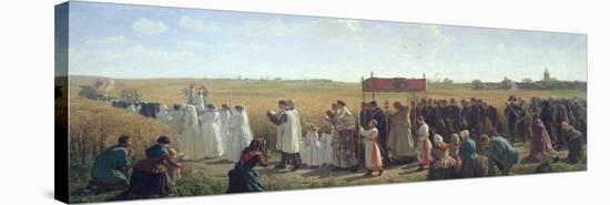 The Blessing of the Wheat in the Artois, 1857-Jules Breton-Stretched Canvas