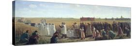 The Blessing of the Wheat in the Artois, 1857-Jules Breton-Stretched Canvas