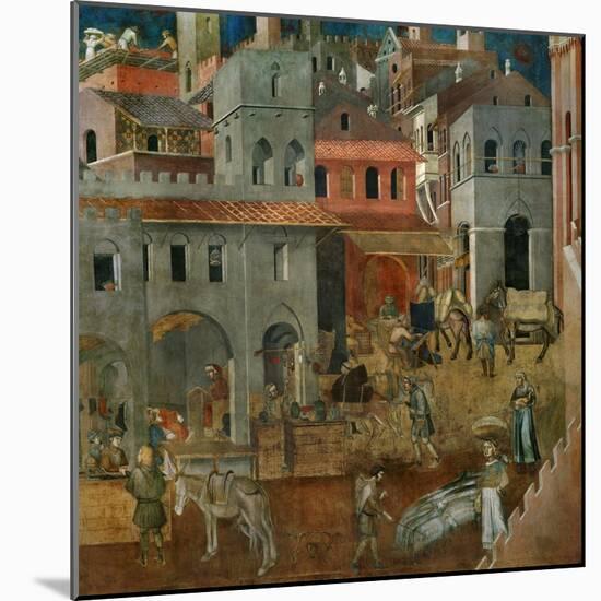 The Blessings of Good Government-Ambrogio Lorenzetti-Mounted Giclee Print