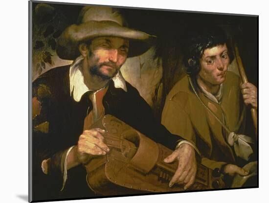 The Blind Hurdy-Gurdy Player, C.1640-Francisco Herrera-Mounted Giclee Print