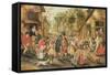 The Blind Hurdy-Gurdy Player-Pieter Brueghel the Younger-Framed Stretched Canvas