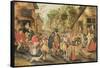 The Blind Hurdy-Gurdy Player-Pieter Brueghel the Younger-Framed Stretched Canvas